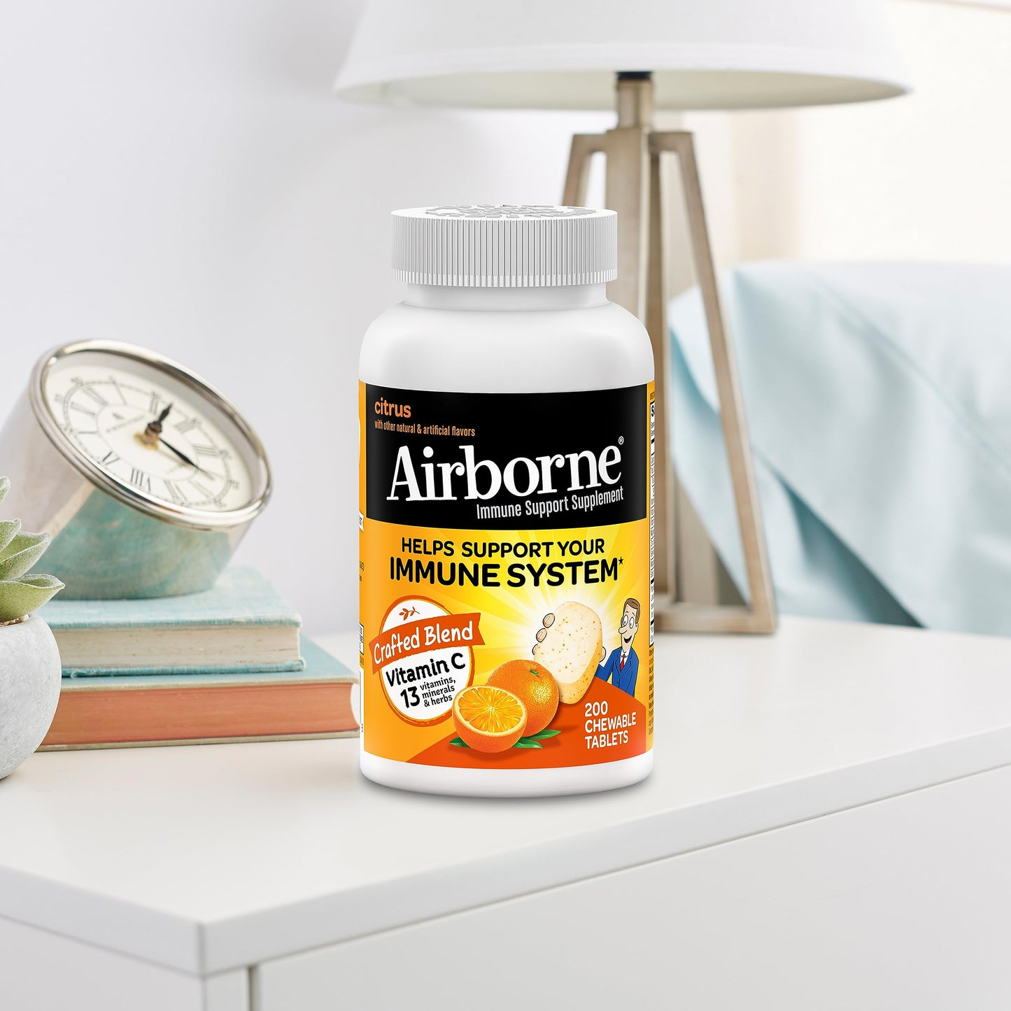 Airborne Vitamin C 1000mg (per Serving) - Citrus Chewable Tablets (116 Count in a Bottle), Gluten-Free Immune Support Supplement, with Vitamins A C E, Zinc, Selenium, Echinacea, Ginger, Antioxidants Nirvana Guru