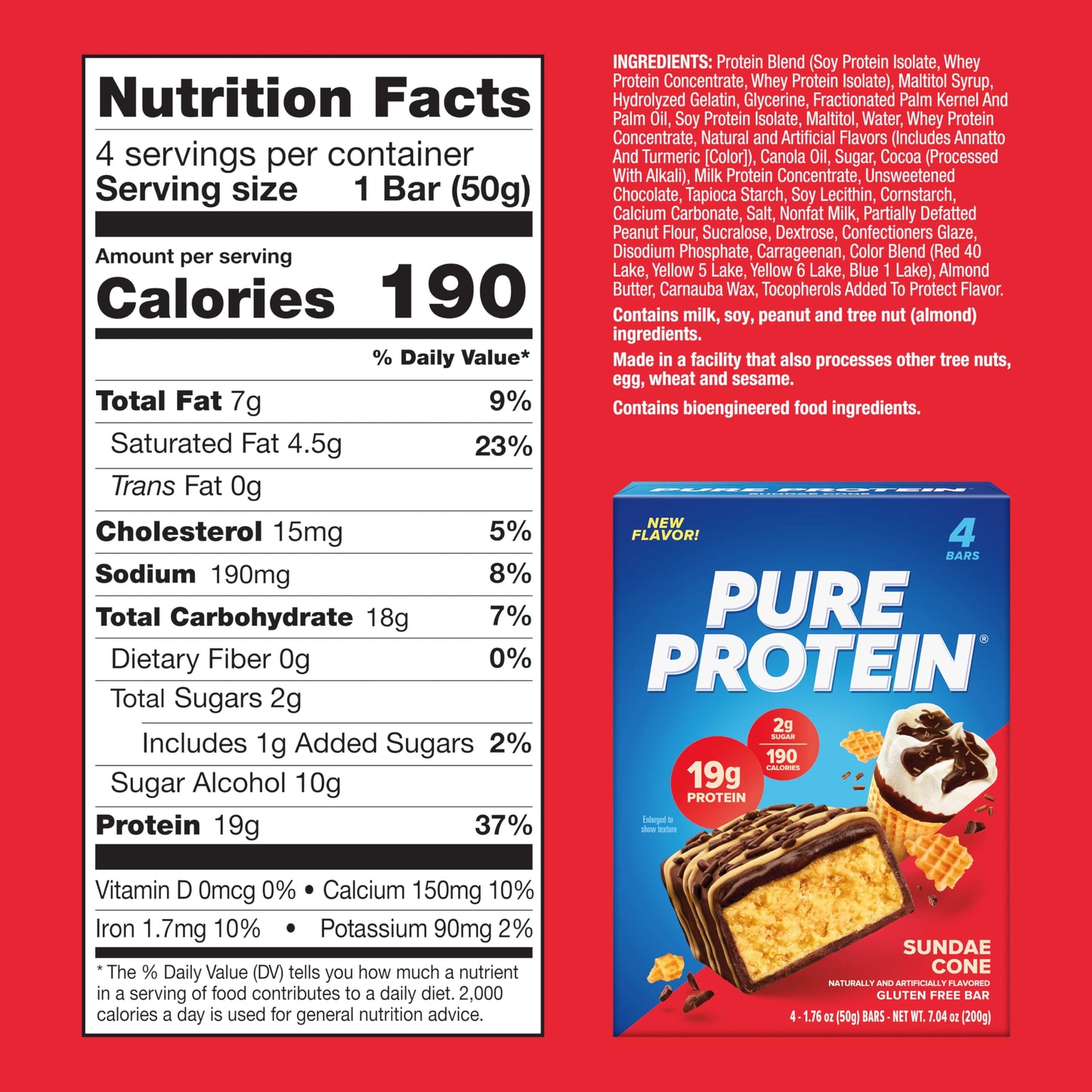 Pure Protein Bars, High Protein, Nutritious Snacks to Support Energy, Low Sugar, Gluten Free, Chocolate Deluxe, 1.76 oz., 12 Count(Pack of 1) (Packaging may vary)