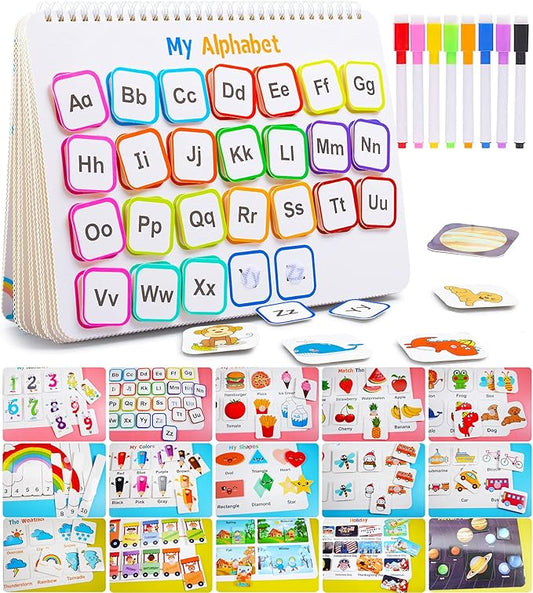 Huijing Montessori Preschool Learning Activities Busy Book - Workbook Activity Binder / Toys for Toddlers, Autism Learning Materials and Tracing Coloring Book nirvanaguru