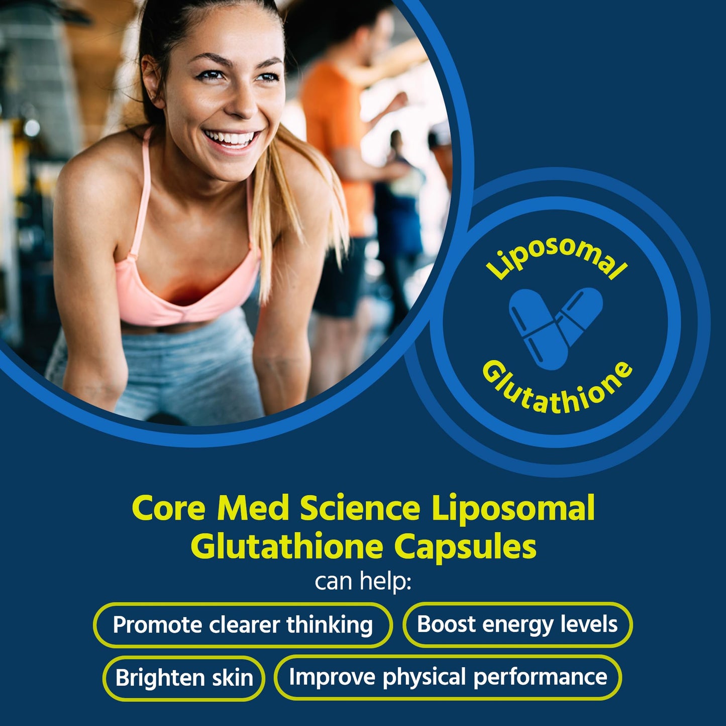 Core Med Science Liposomal Glutathione Supplement (500mg, 60 Softgels) - Pure Reduced Setria with Phospholipid Complex - Antioxidant Supplement for Energy, and Skin Nirvana Guru
