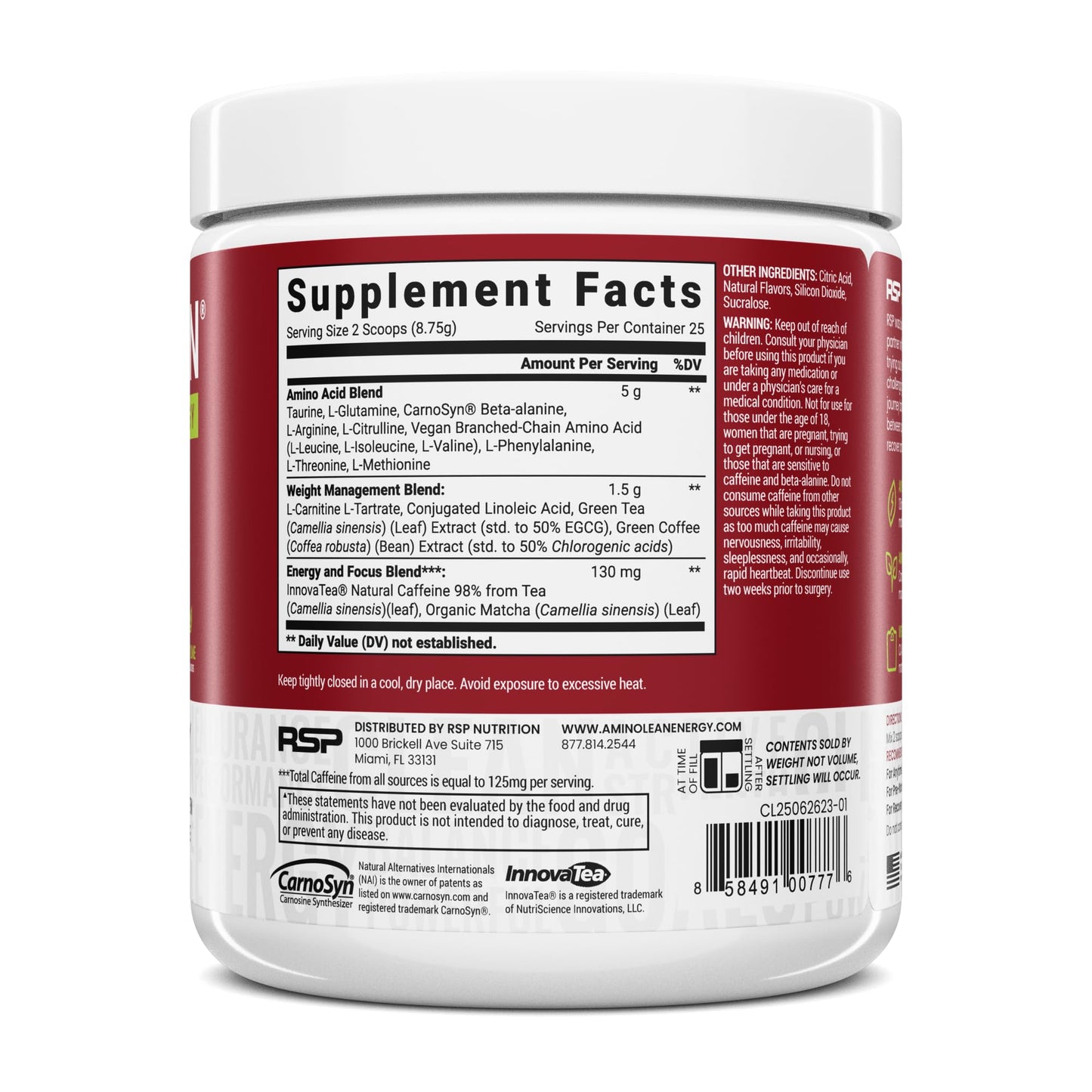 RSP NUTRITION AminoLean Pre Workout Powder, Amino Energy & Weight Management with Vegan BCAA Amino Acids, Natural Caffeine, Preworkout Boost for Men & Women, 30 Serv, Pink Lemonade… Nirvana Guru