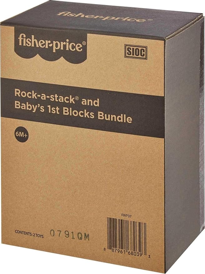 Fisher-Price Infant Toy Set, Baby’s First Blocks (10 Shapes) and Rock-a-Stack Ring Stacking Activity for Ages 6+ Months nirvanaguru