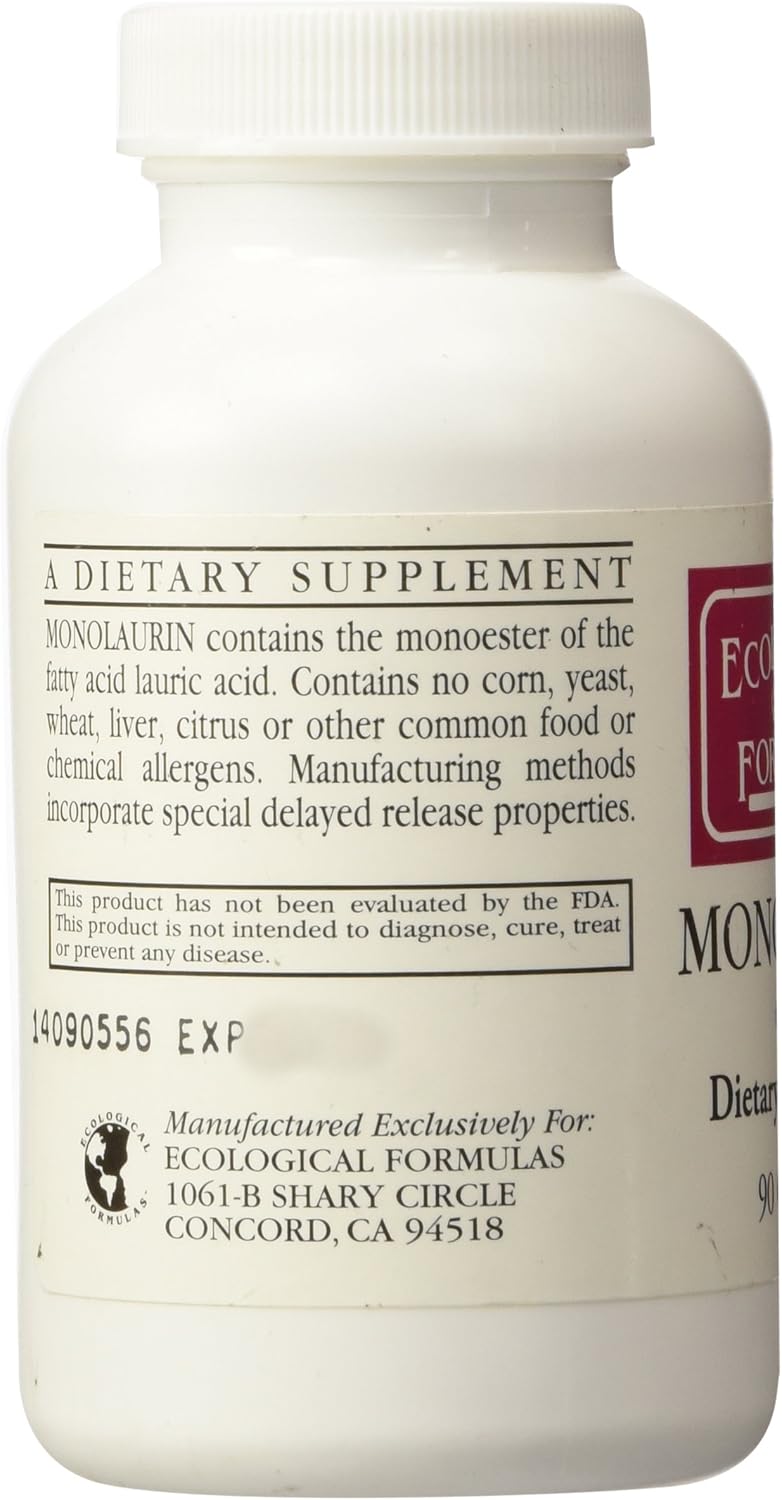 Ecological Formulas Monolaurin 600mg 90 Capsules - Nirvana Guru