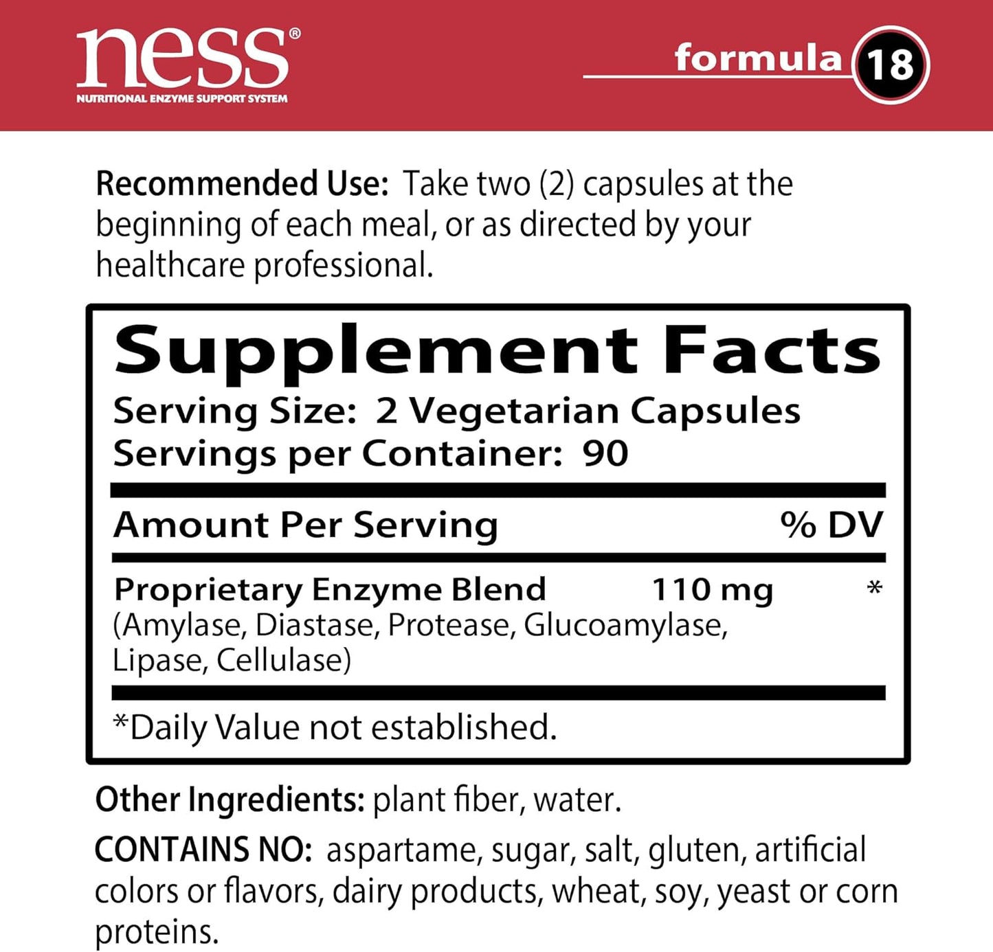 Ness Enzymes- Fat Digest #18 180 caps - Nirvana Guru