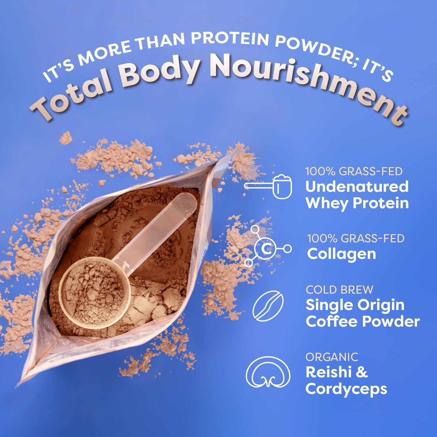FlavCity Grass Fed Whey Protein Powder - Vanilla Smoothie - 25g Protein & 10g Collagen - Made with Real Vanilla Bean & Organic Coconut Milk - Gluten Free & No Added Sugars (20 Servings)