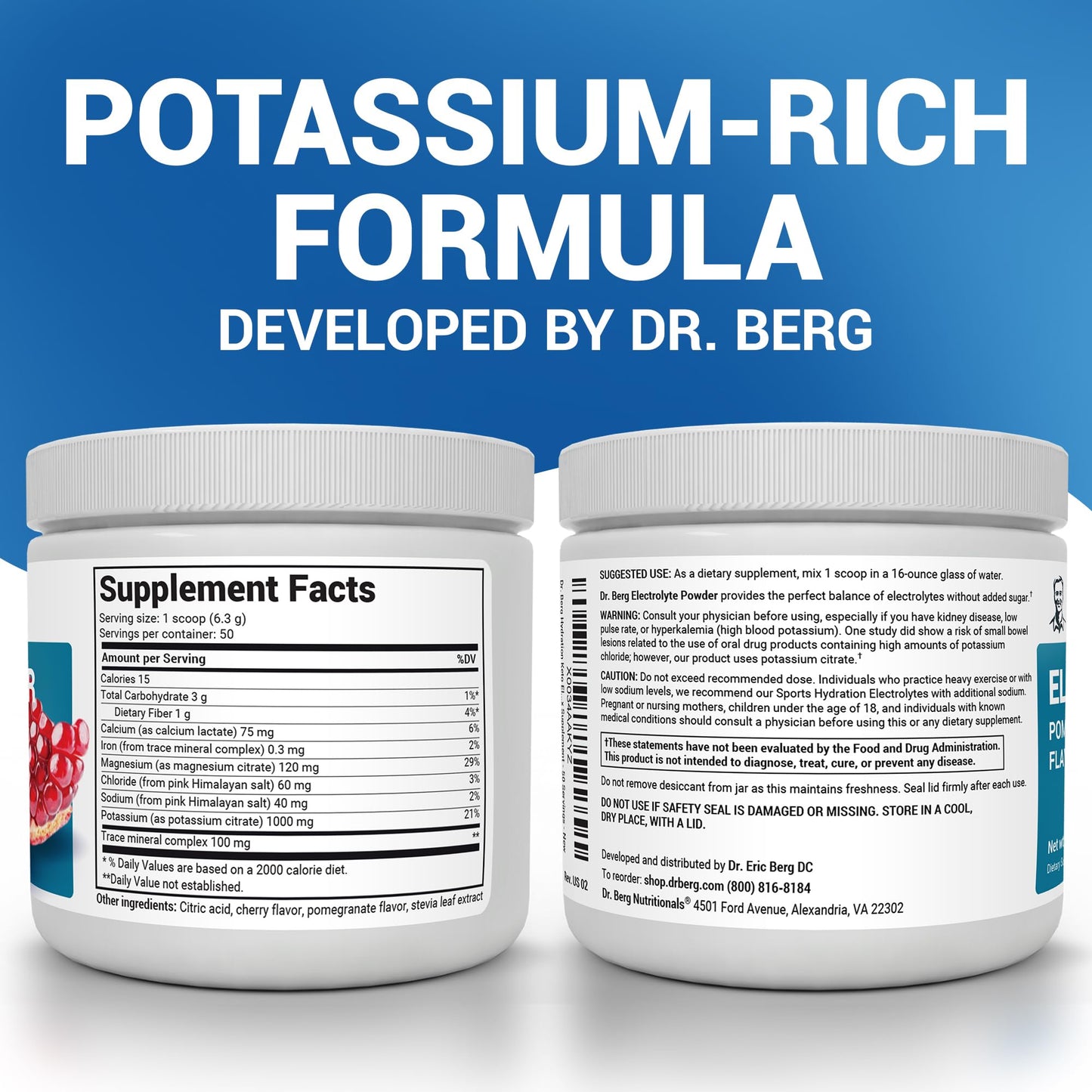 Dr. Berg Zero Sugar Hydration Keto Electrolyte Powder - Enhanced w/ 1000 mg of Potassium & Real Pink Himalayan Salt (NOT Table Salt) - Raspberry & Lemon Flavor Hydration Drink Supplement, 100 Servings Nirvana Guru