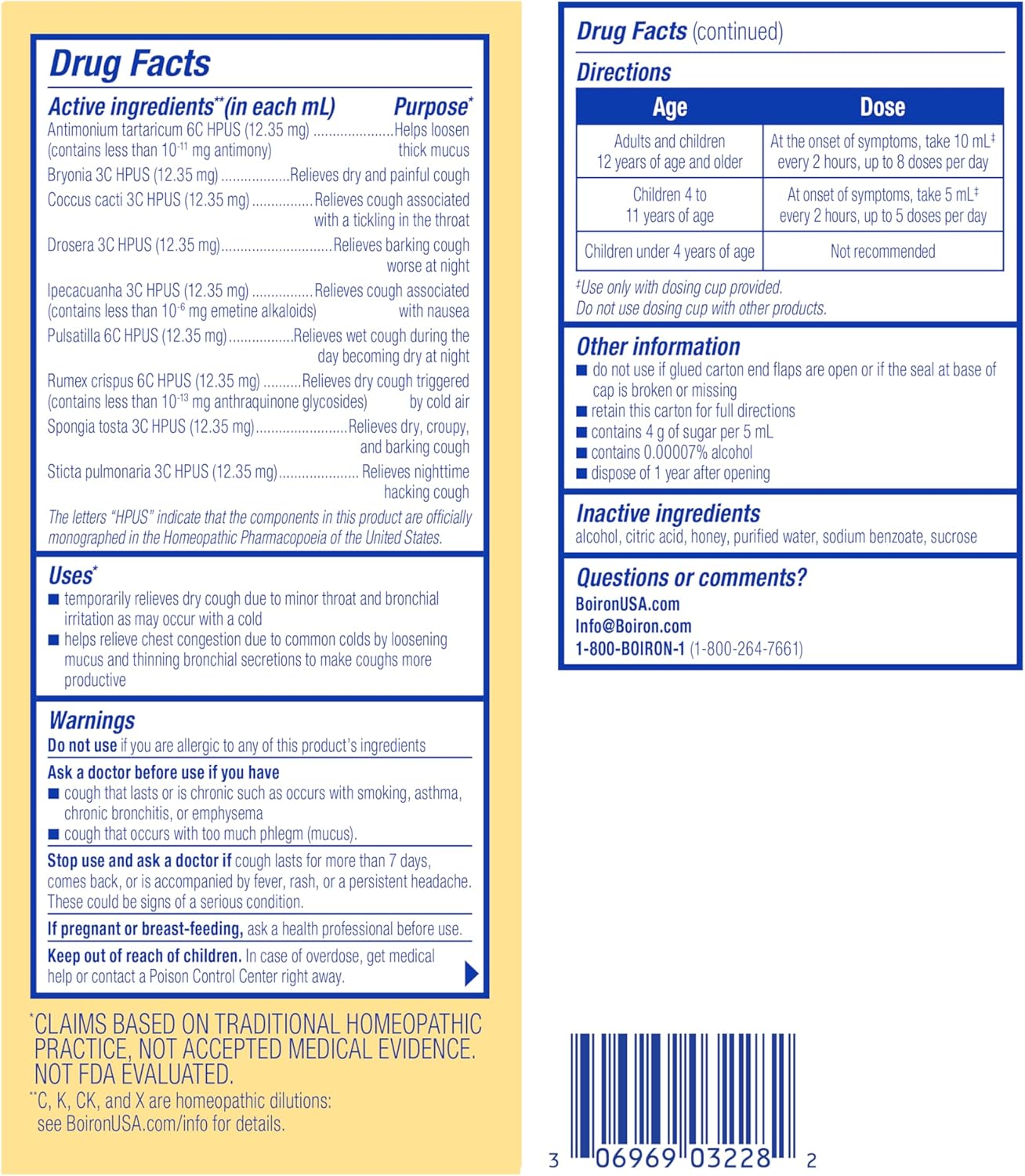 Boiron Chestal Honey Adult Cold and Cough Syrup for Nasal and Chest Congestion, Runny Nose, and Sore Throat Relief - 6.7 Fl oz - Nirvana Guru