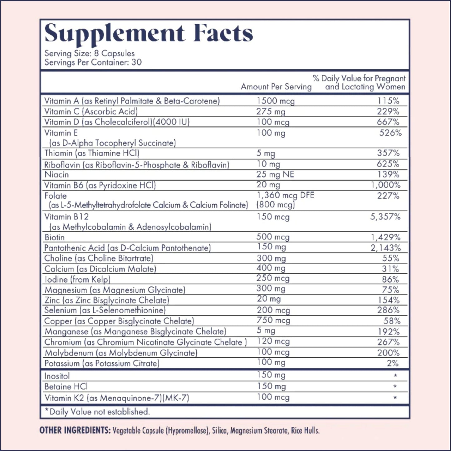 Prenatal Vitamins | Choline, folate, Vitamin D for fetal Growth, Brain Development | 26+ Vital Nutrients | Dietitian-Formulated, OBGYN Recommended, Non-GMO, 3rd Party Tested, 30 Servings Nirvana Guru