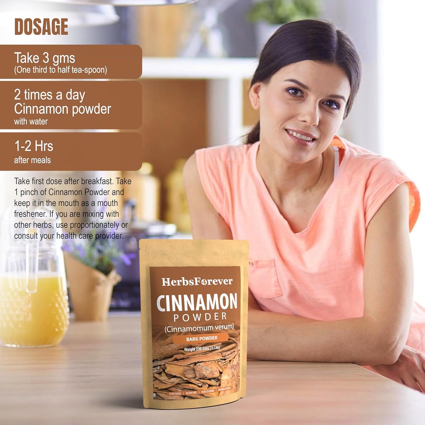 Cinnamon Powder Cinnamomum Verum Perfect for Baking, Cooking & Smoothies Non GMO, Vegan 230 GMS Nirvana Guru