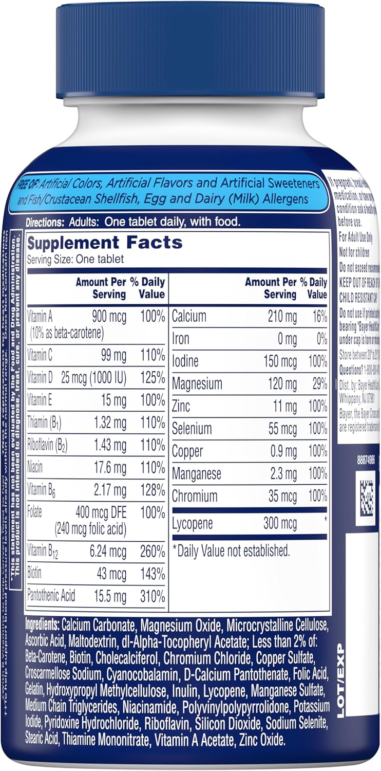 One A Day Men’s Multivitamin, Supplement Tablet with Vitamin A, C ,D, E and Zinc for Immune Health Support, Vitamin B12, Calcium, 200 count