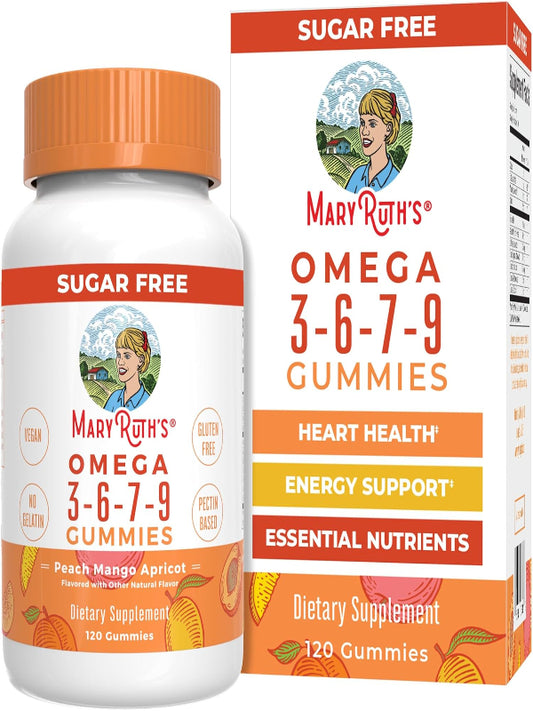 MaryRuth Organics Vegan Omega 3 6 7 9 Gummies | Up to 4 Month Supply | Omega 3 Supplement with Flaxseed Oil | Omega 3 Gummies | No Fish Taste | Non-GMO | 120 Count - Nirvana Guru