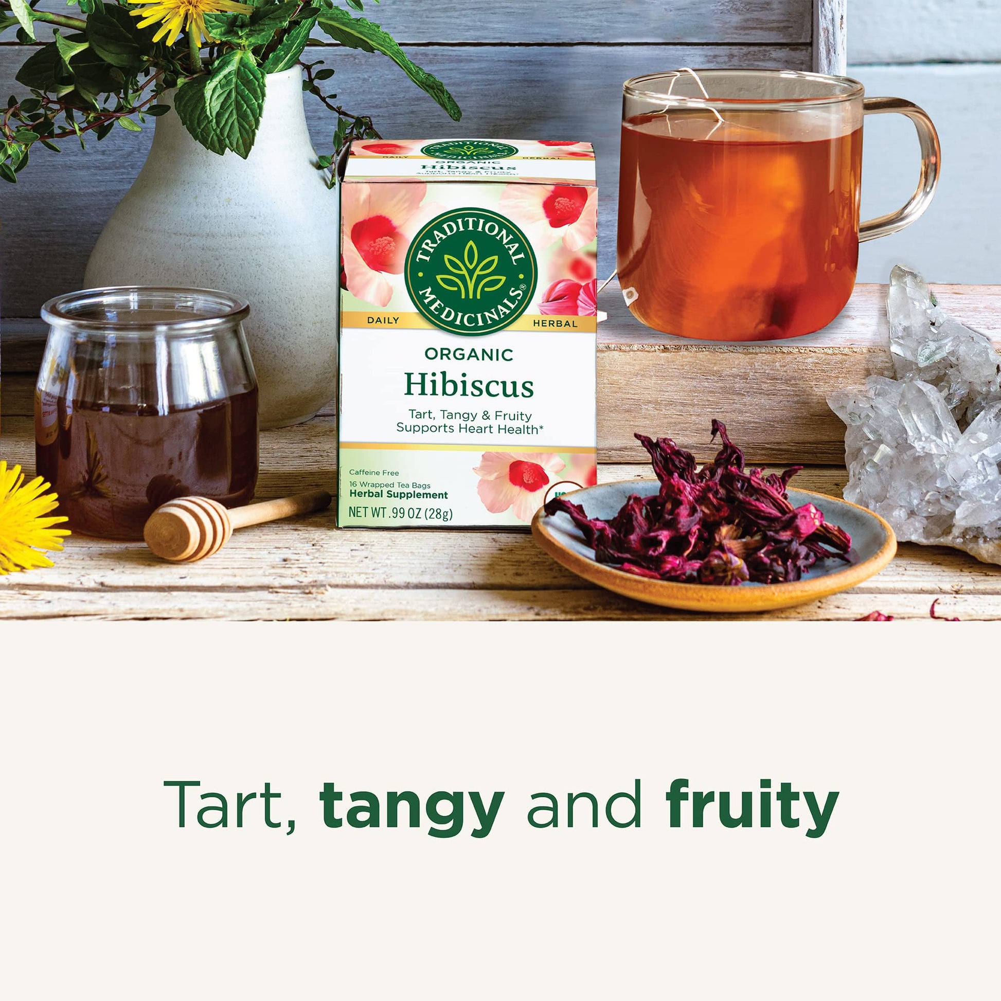 Traditional Medicinals - Organic Hibiscus Herbal Tea (6 Pack) - Supports Heart Health - 96 Tea Bags Total - Nirvana Guru