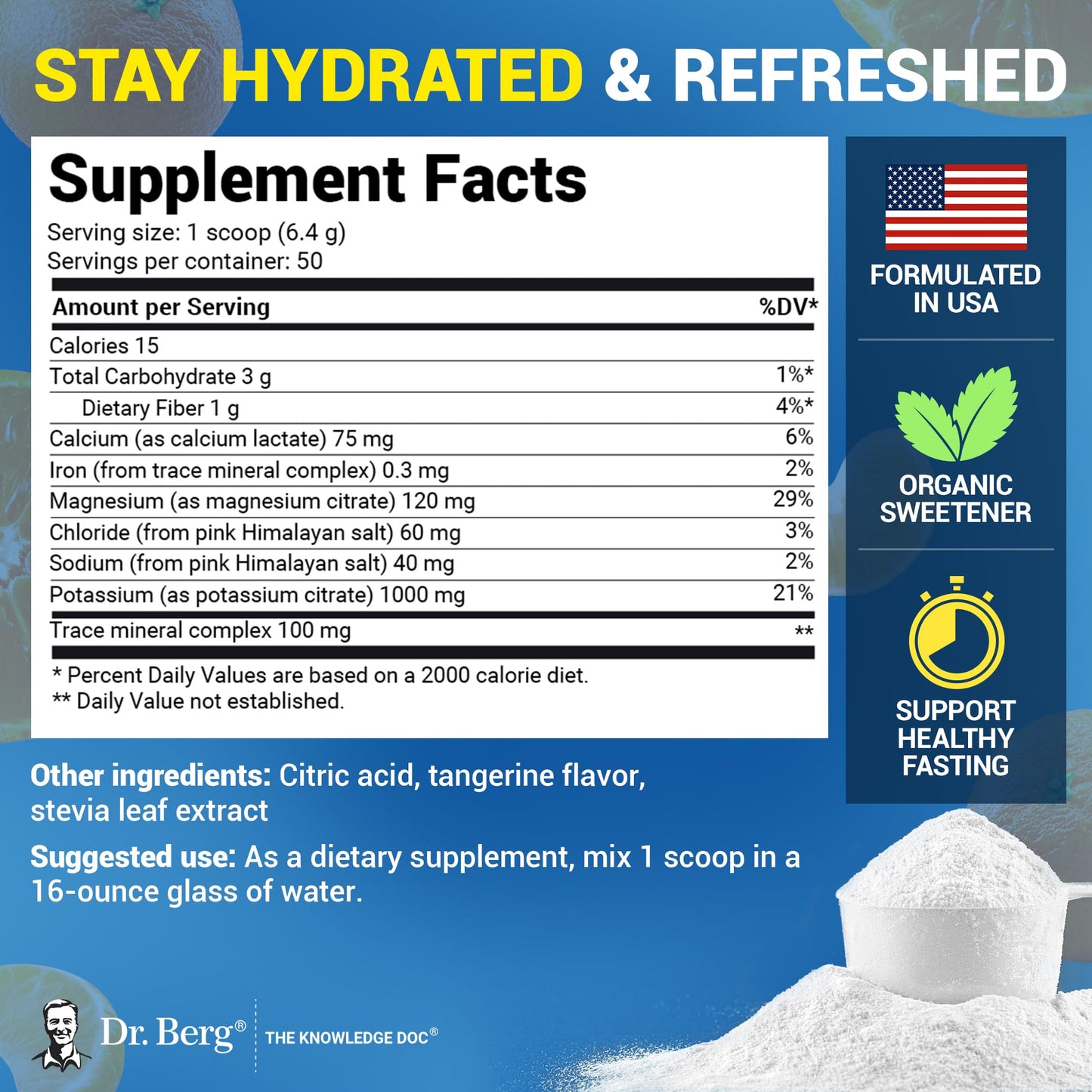 Dr. Berg Zero Sugar Hydration Keto Electrolyte Powder - Enhanced w/ 1000 mg of Potassium & Real Pink Himalayan Salt (NOT Table Salt) - Raspberry & Lemon Flavor Hydration Drink Supplement, 100 Servings Nirvana Guru