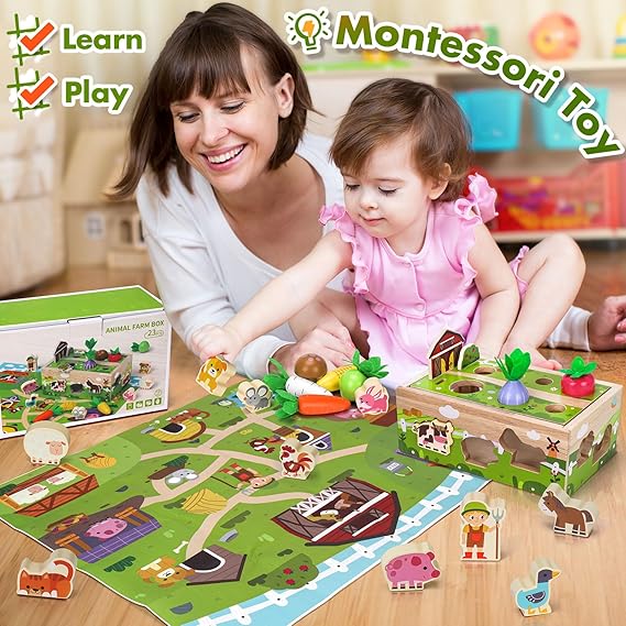 Montessori Wooden Sensory Toddler Toys: Toy for 1 Year Old Boys Girls Birthday Gifts | 1st One First Birthday Gift for 1 Year Old Girl Boy, Educational Learning Toy for 1-2 Year Old Fine Motor Skills nirvanaguru