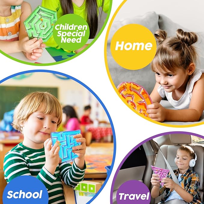 Squishy Toys Sensory Fidget Toys for Kids: 4 Pack Maze Sensory Toys for Autism - Fidget Toys with Filled Goo for Calming Down Classroom Travel nirvanaguru