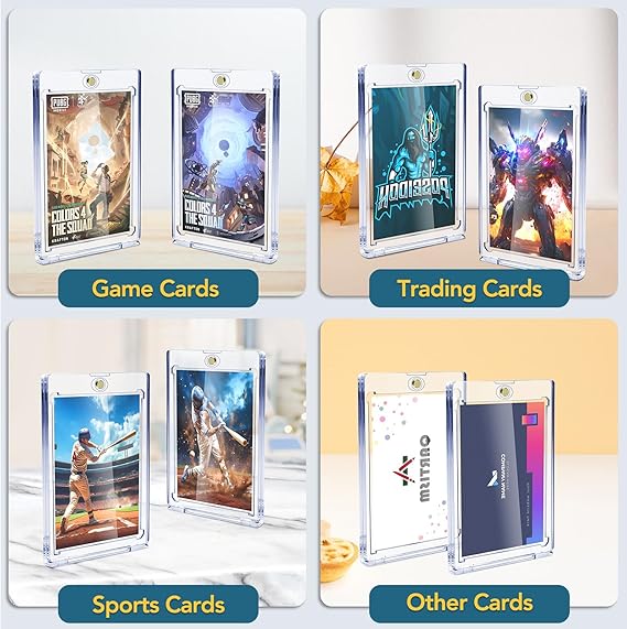20ct Magnetic Card Holders, 35pt One Touch Card Holder, U-V Protection Hard Plastic Case for Trading Cards, Display Case for Sports, Baseball, Football, Game Cards nirvanaguru