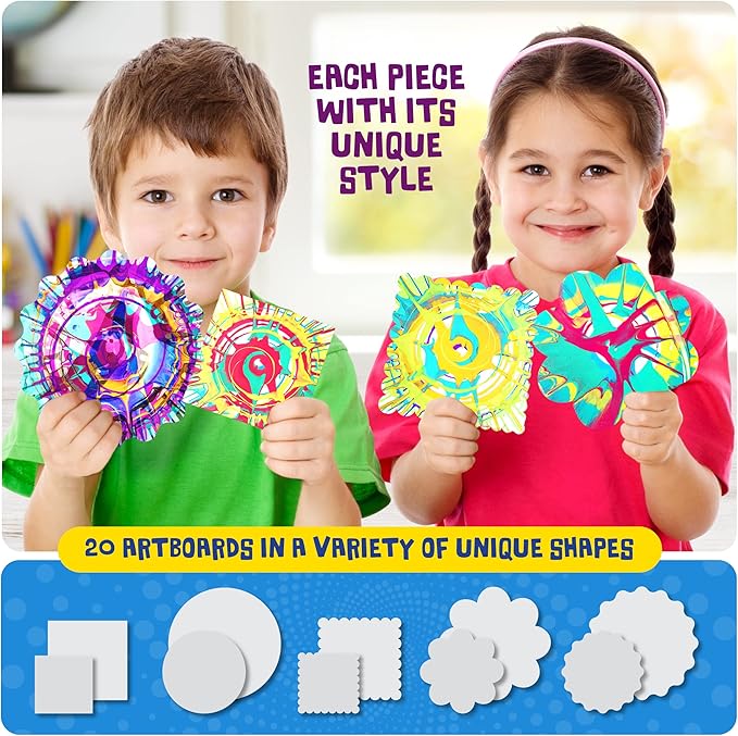 Dan&Darci Paint Spin Art Machine Kit for Kids - Arts & Crafts for Boys & Girls Ages - Art Craft Set Gifts for 6-9 Year Old Boy, Girl - Painting Spinner Toys - Birthday Gift Ideas for Ages 6-12 Years Nirvana Guru