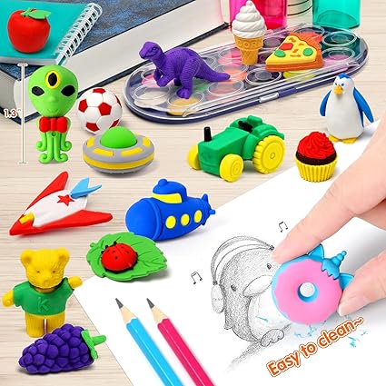 70 Pack Animal Erasers for Kids Bulk Desk Pets Classroom Prizes Treasure Box Toys for Classroom Supplies, 3D Puzzle Mini Erasers Pencil Eraser Back to School Supplies for Kids Party Favors (Random) nirvanaguru