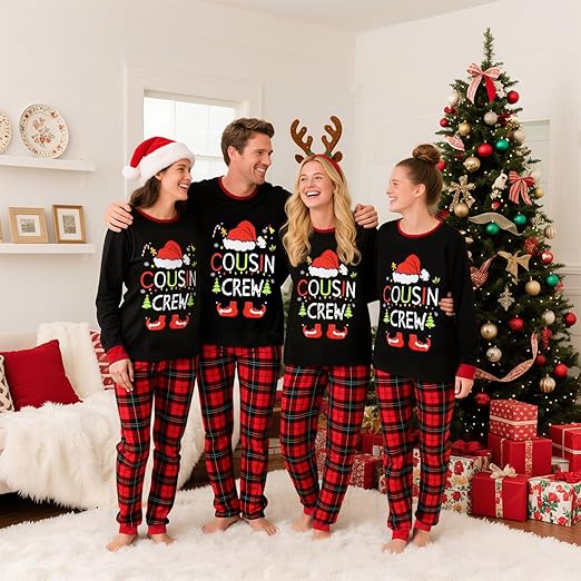 Family Christmas Pajamas Matching Sets Holiday Pjs Sleepwear Cousins Crew Outfits For Women Men Adults Couples nirvanaguru
