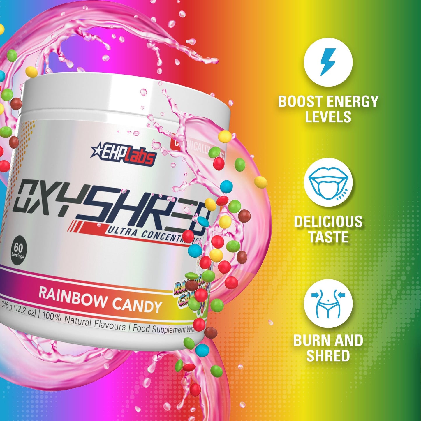 EHP Labs OxyShred Pre Workout Powder - Preworkout Powder with L Glutamine & Acetyl L Carnitine, Energy Boost Drink - Mango, 60 Servings Nirvana Guru