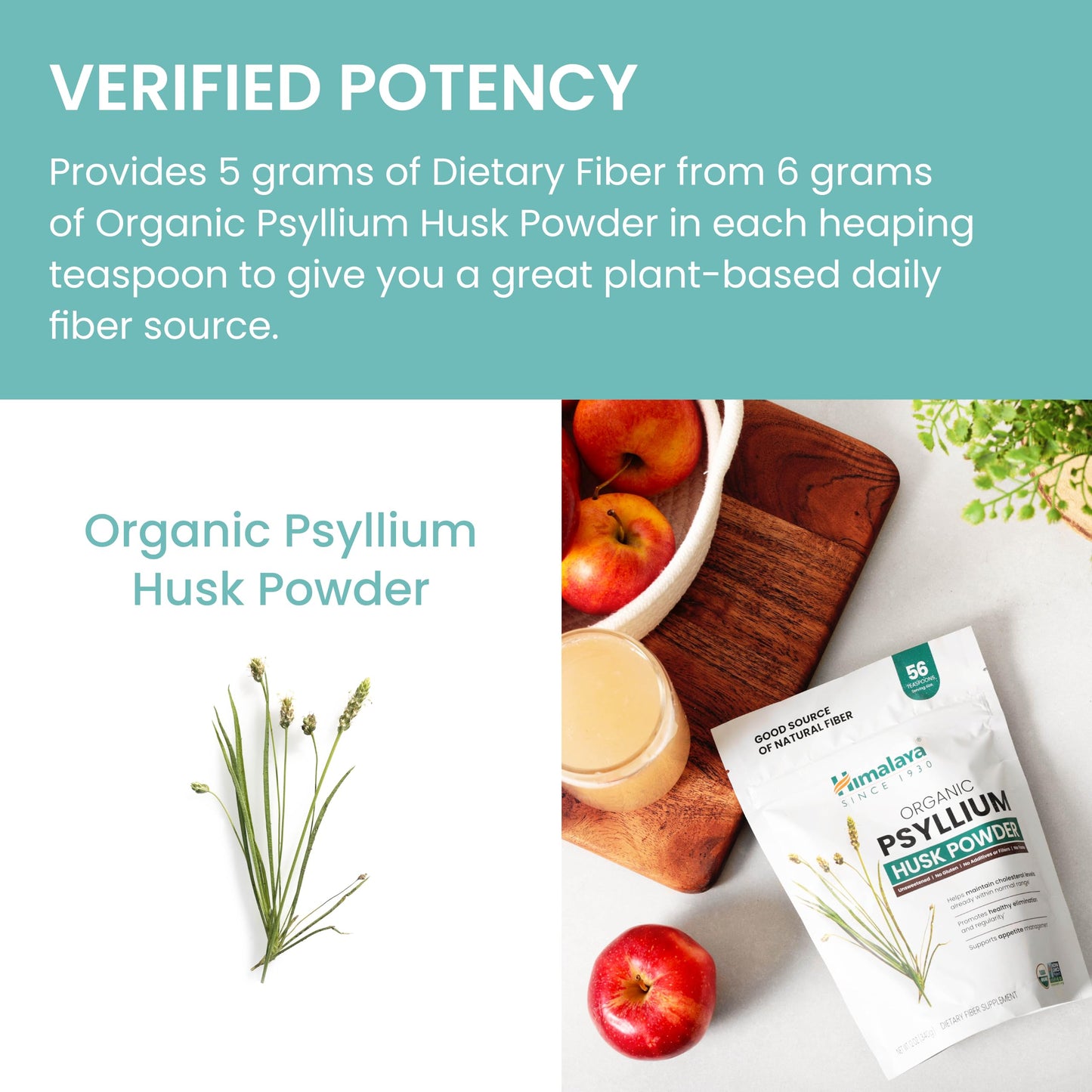 Himalaya Organic Psyllium Whole Husk, Natural Daily Fiber Supplement, Regularity, Appetite Management, USDA Certified Organic, Non-GMO, 56-Tablespoon Supply, Unflavored, 12 Oz - Nirvana Guru
