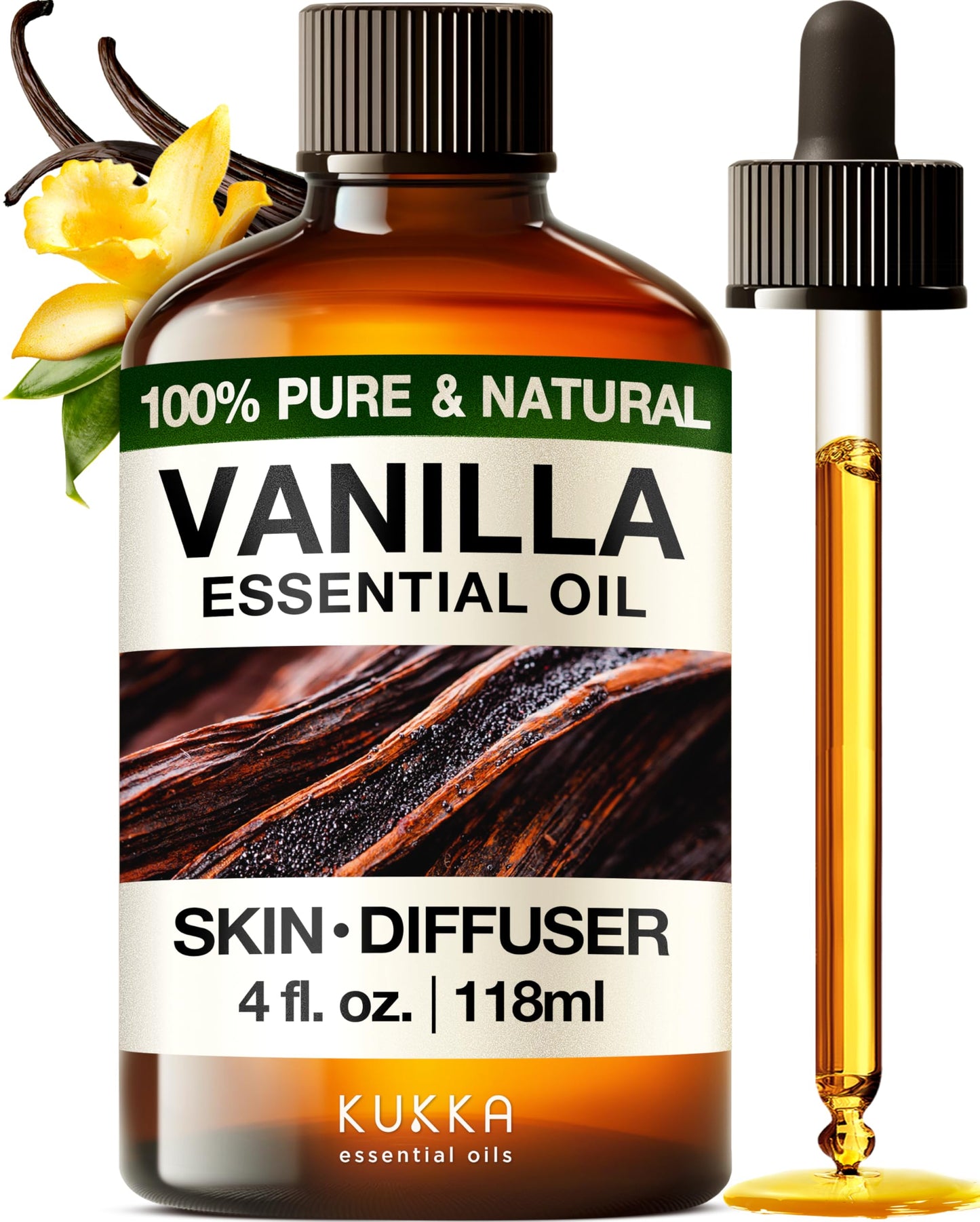 KUKKA essential oils 100% Pure & Natural Lavender Essential Oil for Diffuser, Body, Aromatherapy & Soap Making Scent (4 Fl Oz/118 ml)