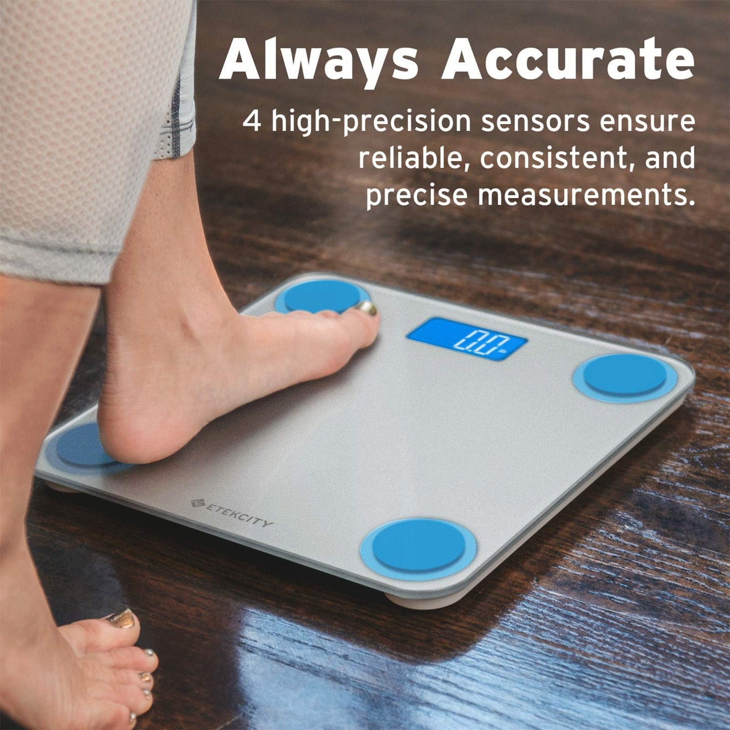 Etekcity Digital Body Weight Bathroom Scale, Large Blue LCD Backlight Display, High Precision Measurements,6mm Tempered Glass, 400 Pounds Nirvana Guru