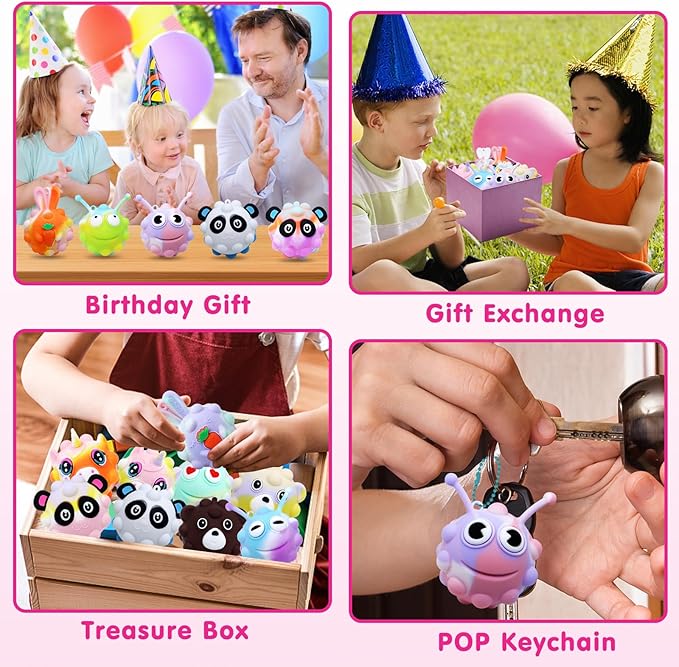 18 PACK Animal Pop Balls Party Favors for Kids,3D Pop Balls Fidget Toys,Birthday Gifts for Boys & Girls,Goodie Bag Stuffers,Pinata Stuffers,Carnival Prizes,Treasure Box Toys,Kids Prizes nirvanaguru