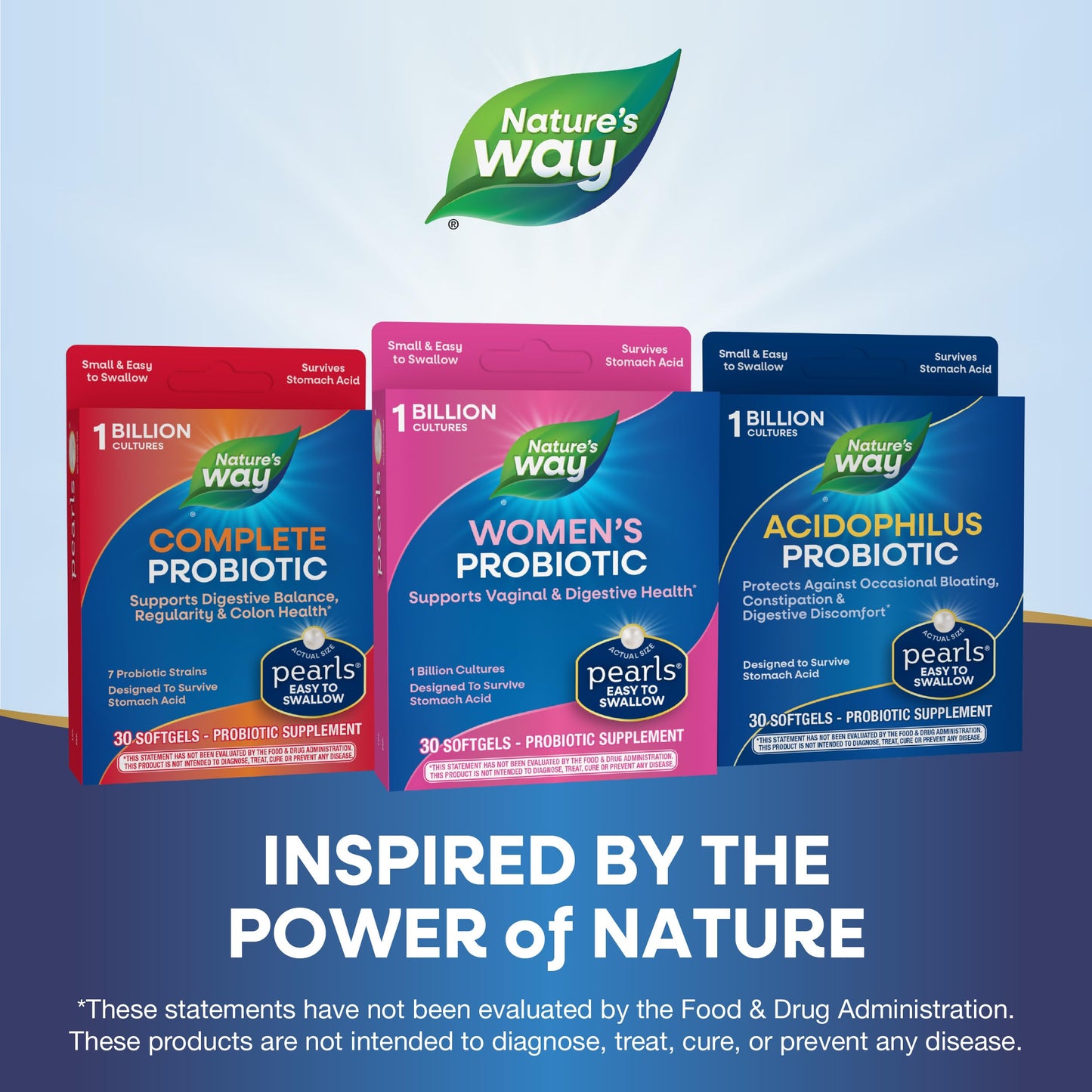 Nature's Way Women's Probiotic Pearls, Supports Women's and Digestive Health*, Protects Against Occasional Constipation & Bloating*, 1 Billion Live Cultures, 90 Softgels (Packaging May Vary) - Nirvana Guru