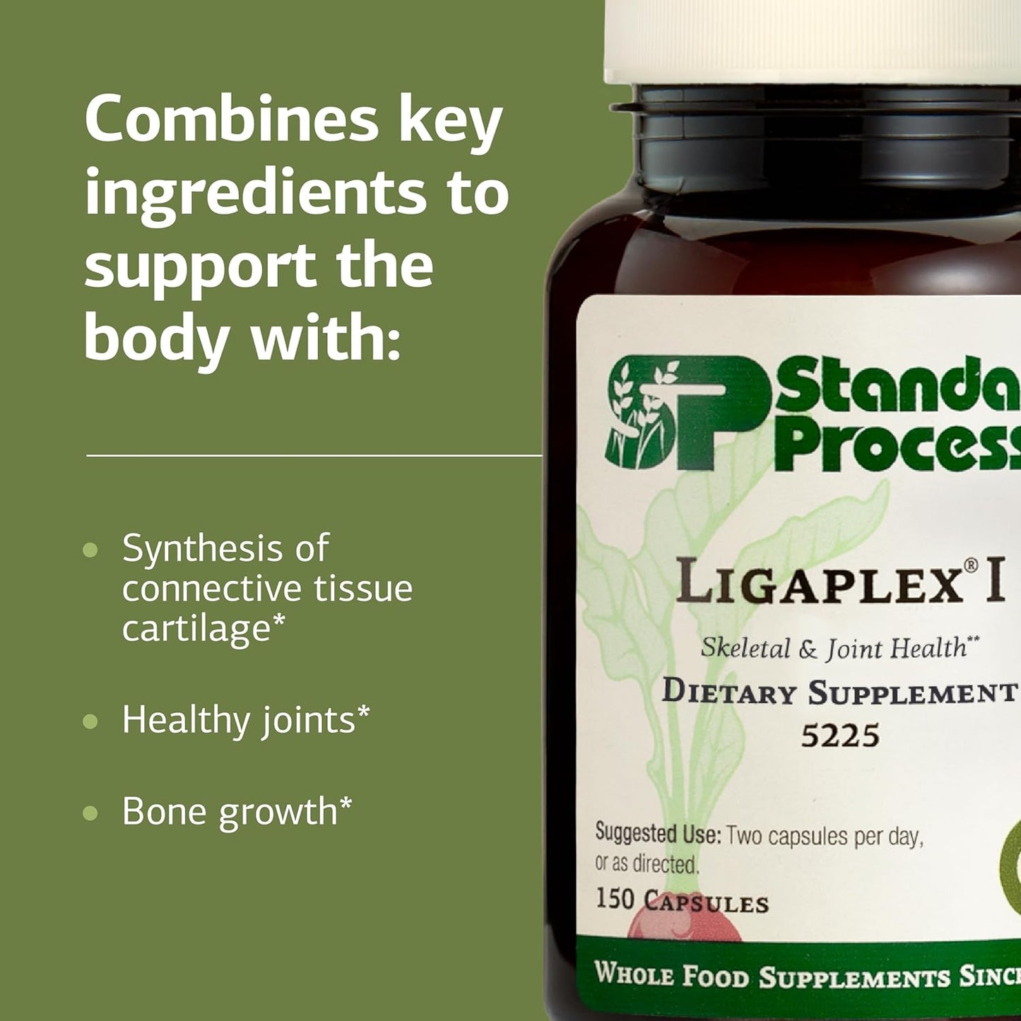 Standard Process Ligaplex I - Joint Support Supplement for Ligament & Cartilage Health - Bone Strength Support - Non-Soy, Gluten-Free & Non-Dairy - 150 Capsules Nirvana Guru