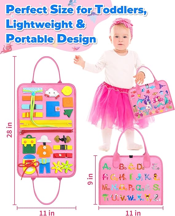 Gojmzo Busy Board Montessori Toys for Toddler Girl Birthday Gifts, Busy Book Sensory Toys for Toddlers, Learning Educational Toddler Travel Activities nirvanaguru