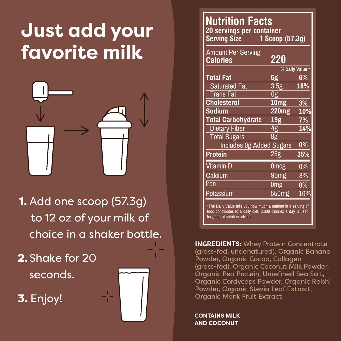 FlavCity Grass Fed Whey Protein Powder - Vanilla Smoothie - 25g Protein & 10g Collagen - Made with Real Vanilla Bean & Organic Coconut Milk - Gluten Free & No Added Sugars (20 Servings)