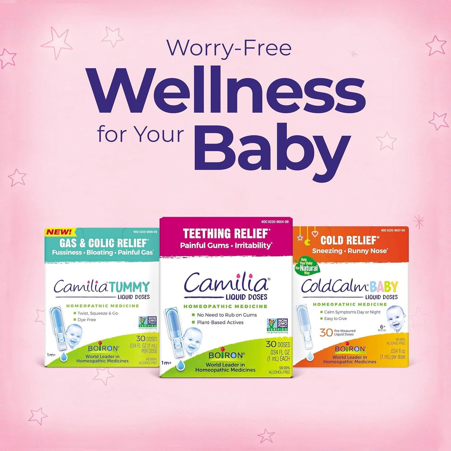 Boiron Camilia Tummy for Colic, Painful Gas, Bloating, & Fussiness- Sterile and Non-Drowsy Liquid Doses - 30 Count - Nirvana Guru