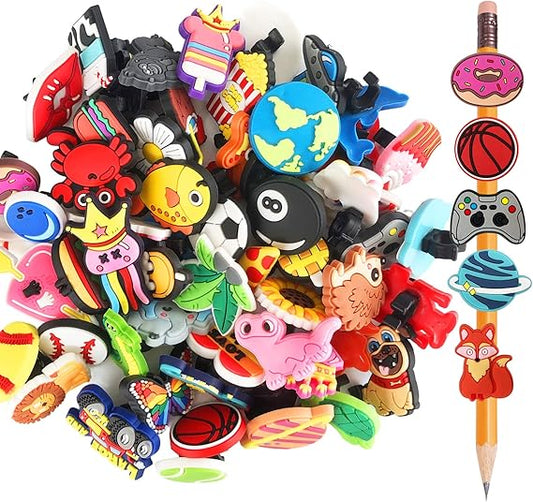 60 Pcs Cute Pencil Topper Decoration, Different Pencil Clip Designs, Suitable for School Prize, Classroom Reward, Gift Idea nirvanaguru