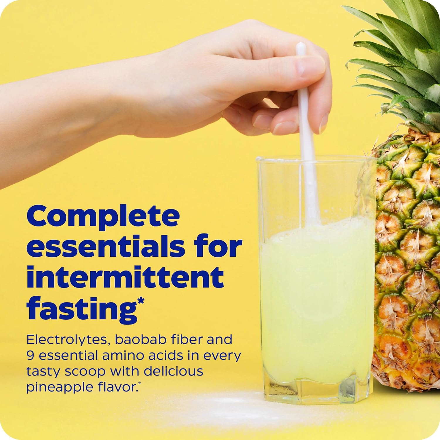 Enzymedica, Fasting Today, Intermittent Fasting Drink Mix with Electrolyte Powder Supplement for Hydration, Appetite and Muscle Health, Keto Friendly, Tropical Pineapple Flavor, 24 Servings - Nirvana Guru
