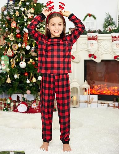 Ekouaer Family Christmas Pajamas Matching Sets Womens Mens Pjs Long Sleeve Sleepwear Holiday Lounge Sets nirvanaguru