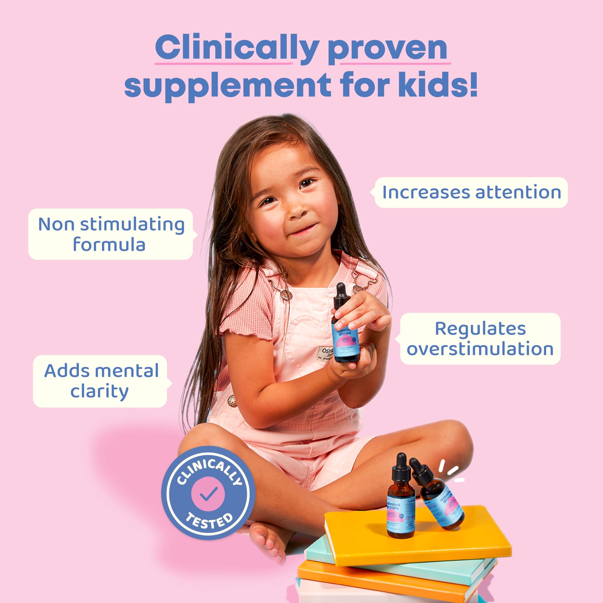 JoySpring Genius Drops for Kids | Clinically Proven Focus Supplement | Liquid Herbal Focus Supplement with Ginkgo Biloba for Kids (1 fl oz) 30 Servings Nirvana Guru
