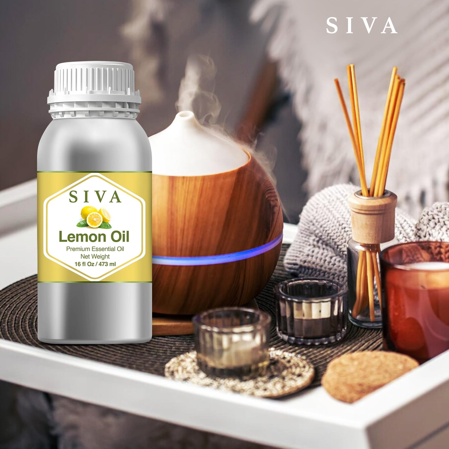 SIVA Lavender Essential Oil - 4 Fl Oz – Natural Lavender Oil - for Diffuser, Face, Skin Care, Aromatherapy, Hair Care, Scalp and Body Massage - with Dropper - Nirvana Guru