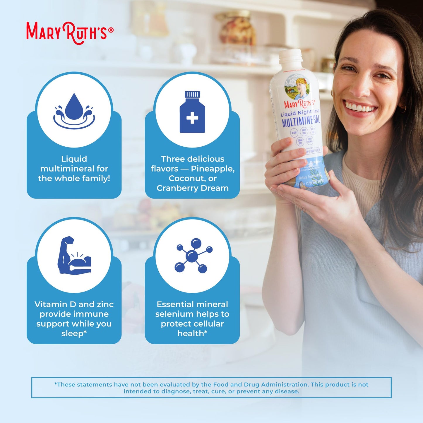 MaryRuth's Liquid Nighttime Multimineral | NO Melatonin | Bedtime Routine | Magnesium Citrate | Calcium | Zinc | Vitamin D3| Available in 4 Flavors | Vegan | Sugar Free | Gluten Free | 32 Oz - Nirvana Guru