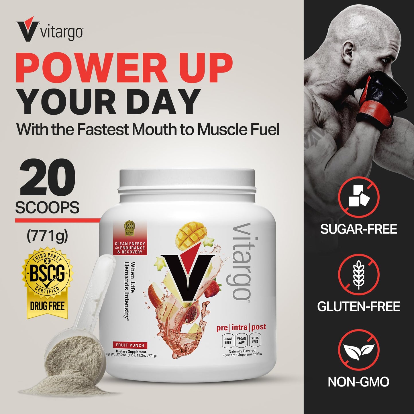 Vitargo Carbohydrate Powder, 2X Faster Absorbing, 4.4 LB Plain, Pre, Intra & Post, Sugar-Free Complex Carb Powder for Recovery, Endurance & Muscle Gain, Made in USA Nirvana Guru