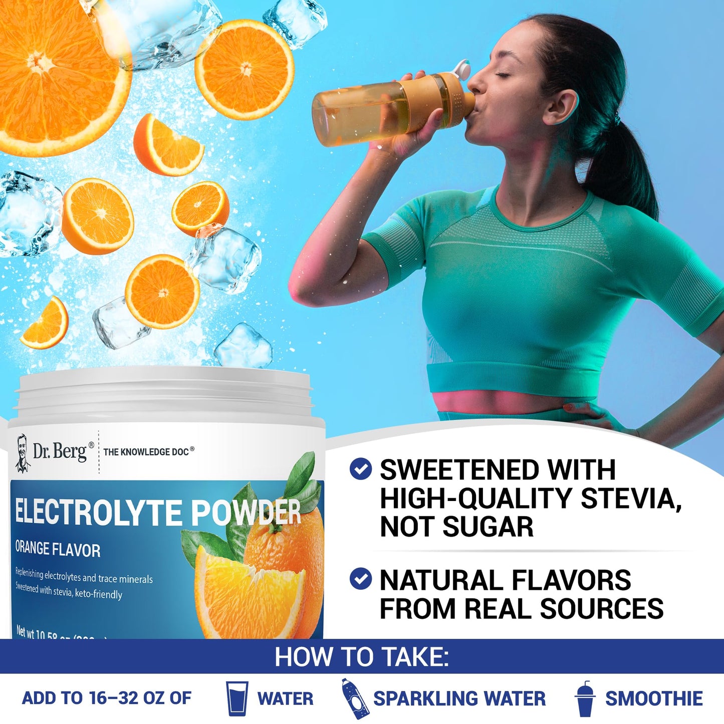 Dr. Berg Zero Sugar Hydration Keto Electrolyte Powder - Enhanced w/ 1000 mg of Potassium & Real Pink Himalayan Salt (NOT Table Salt) - Raspberry & Lemon Flavor Hydration Drink Supplement, 100 Servings Nirvana Guru