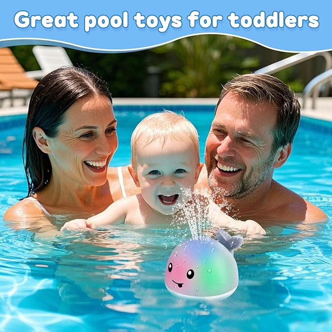 Baby Bath Toys, Toddler Bath Toys for Kids Ages 1-3, Light Up Whale Bath Toy Sprinkler, Pool Water Table Infant Baby Toys 6-12-18 Months, Bathtub Fountain Toy, Toddler 1st Birthday 1 2 3 Gifts nirvanaguru
