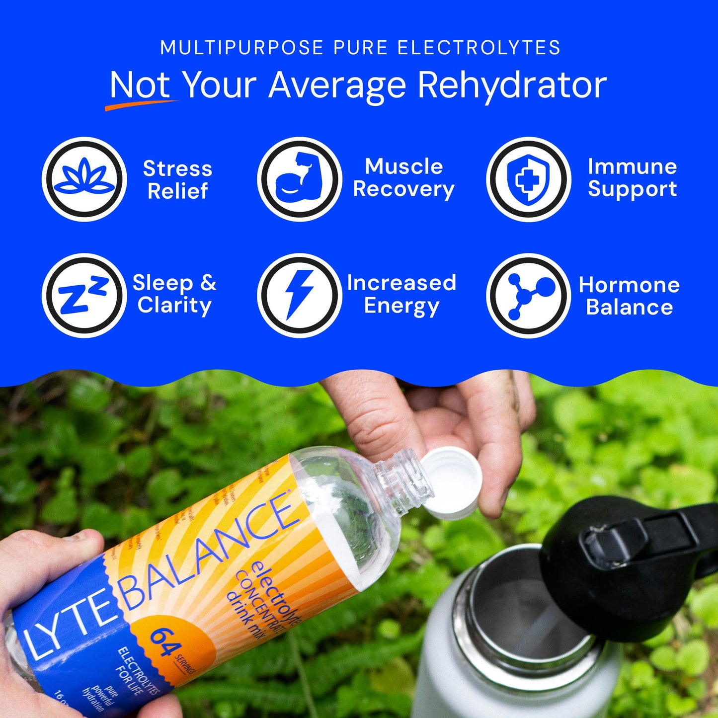 Electrolye Concentrate | Liquid Electrolytes Drink Mix w/Sodium, Potassium & Magnesium | Daily Hydration, Muscle Recovery, Immune Support, Rehydration | Keto, No Sugar (64 Servings) Nirvana Guru