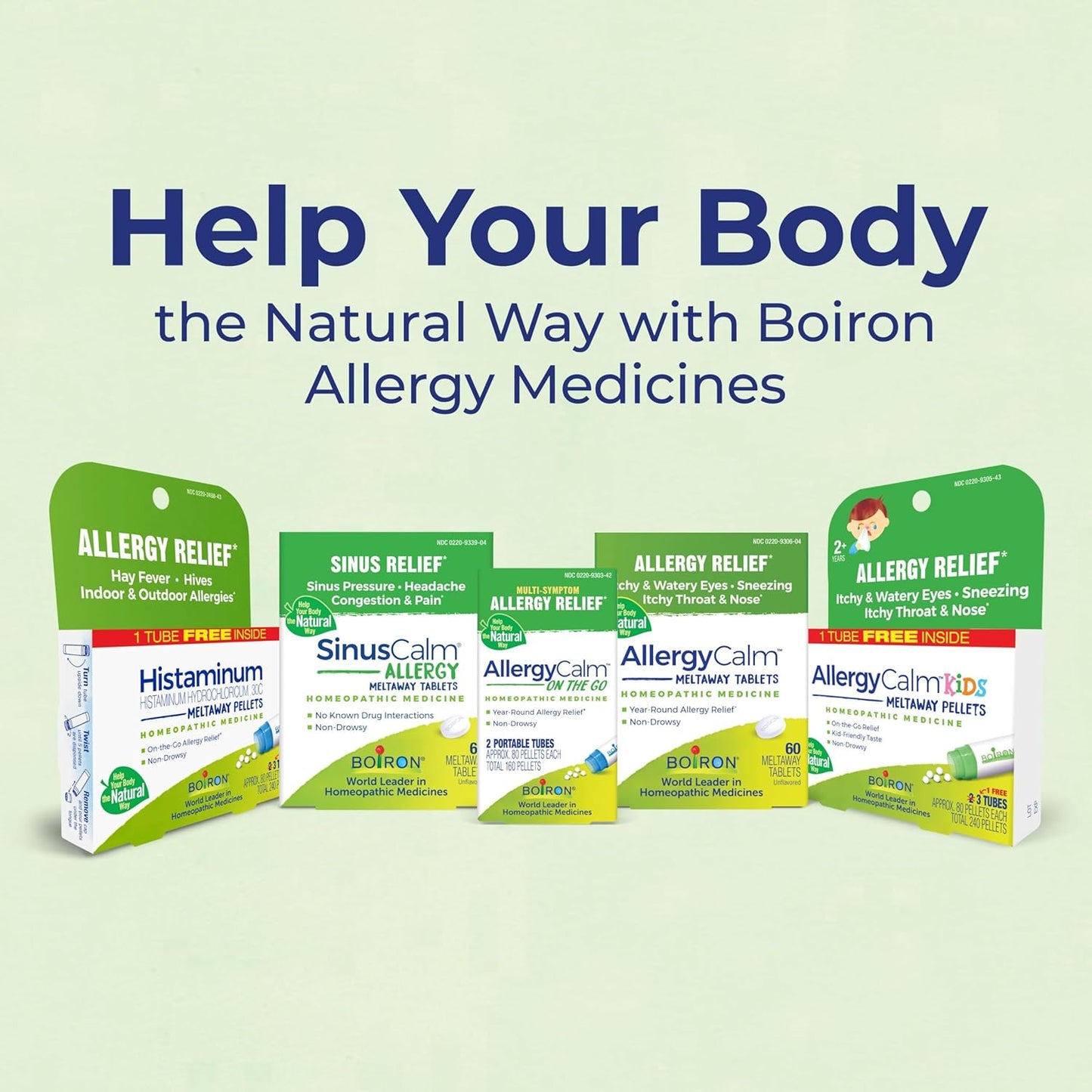 Boiron AllergyCalm Tablets for Relief from Allergy and Hay Fever Symptoms of Sneezing, Runny Nose, and Itchy Eyes or Throat - 60 Count - Nirvana Guru