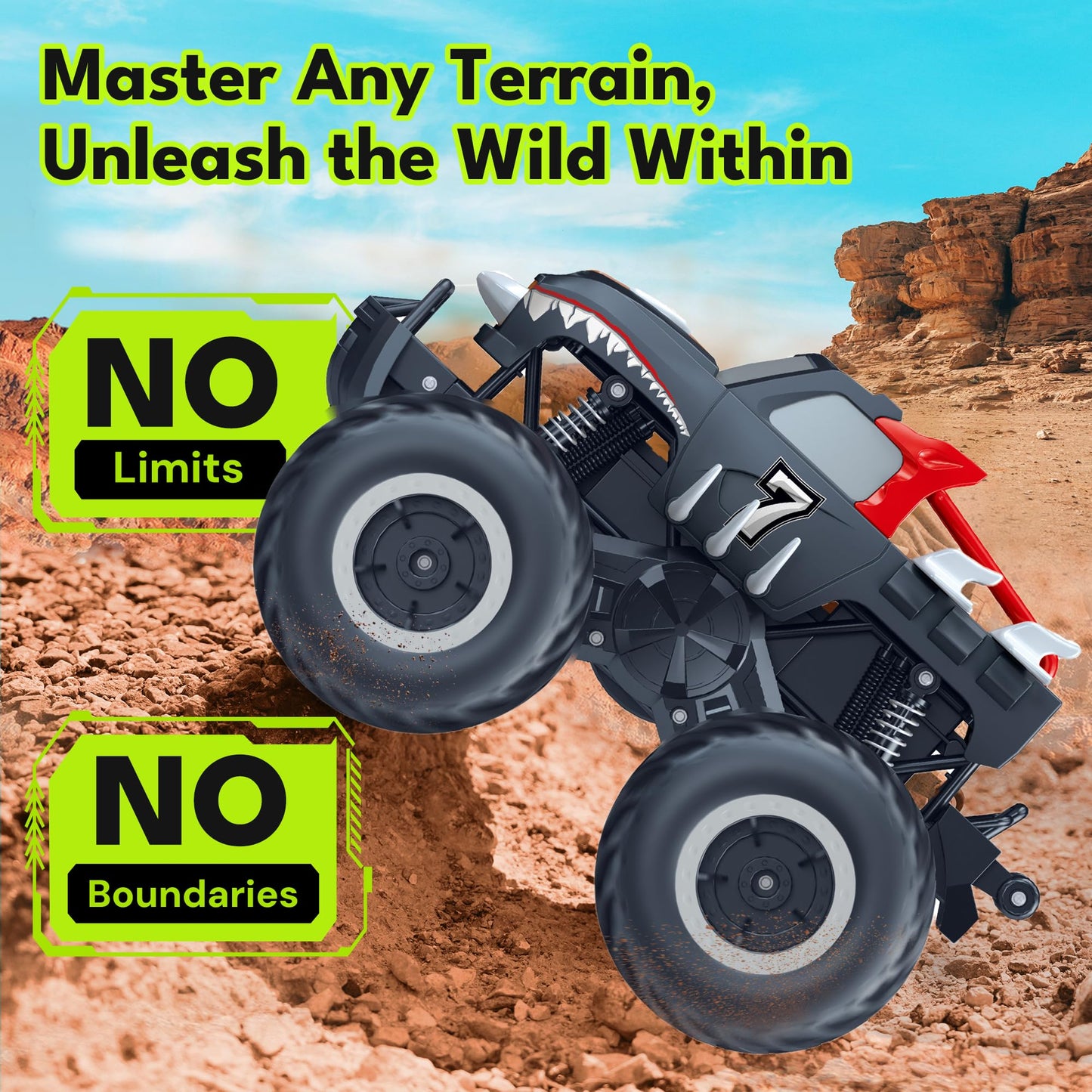 Threeking 1:16 Waterproof Monster Truck Toys RC Cars Amphibious Remote Control Car Trucks 4WD All Terrain Off-Road Pickup Toy for 6 7 8 9 10 11 12 Year Old Boys Girls Kids Gifts Presents Nirvana Guru