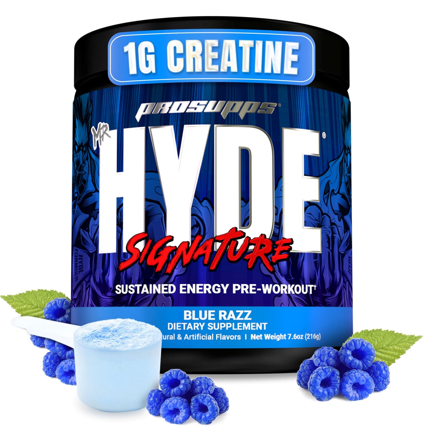 PROSUPPS Mr. Hyde Signature Pre Workout Powder with Creatine, Beta Alanine & Caffeine - Performance, Energy & Endurance - Clean Fitness & Gym Supplements for Men & Women (Blue Razz, 30 Servings) Nirvana Guru