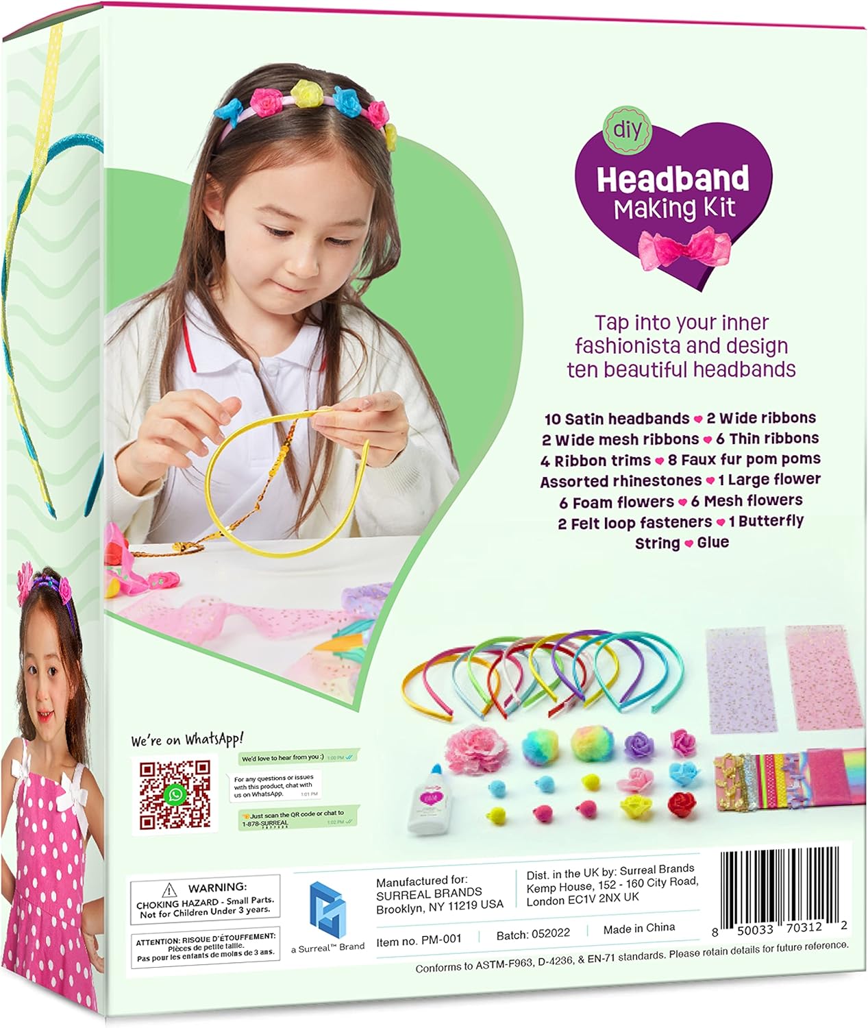Pretty Me Headband Making Kit for Girls - Arts & Crafts Gift - Make Your Own Fashion Headbands for Kids - DIY Hair Accessories Set - Gift for Ages 5-12 Year Old Girl - Little Kids Art & Craft Gifts Nirvana Guru