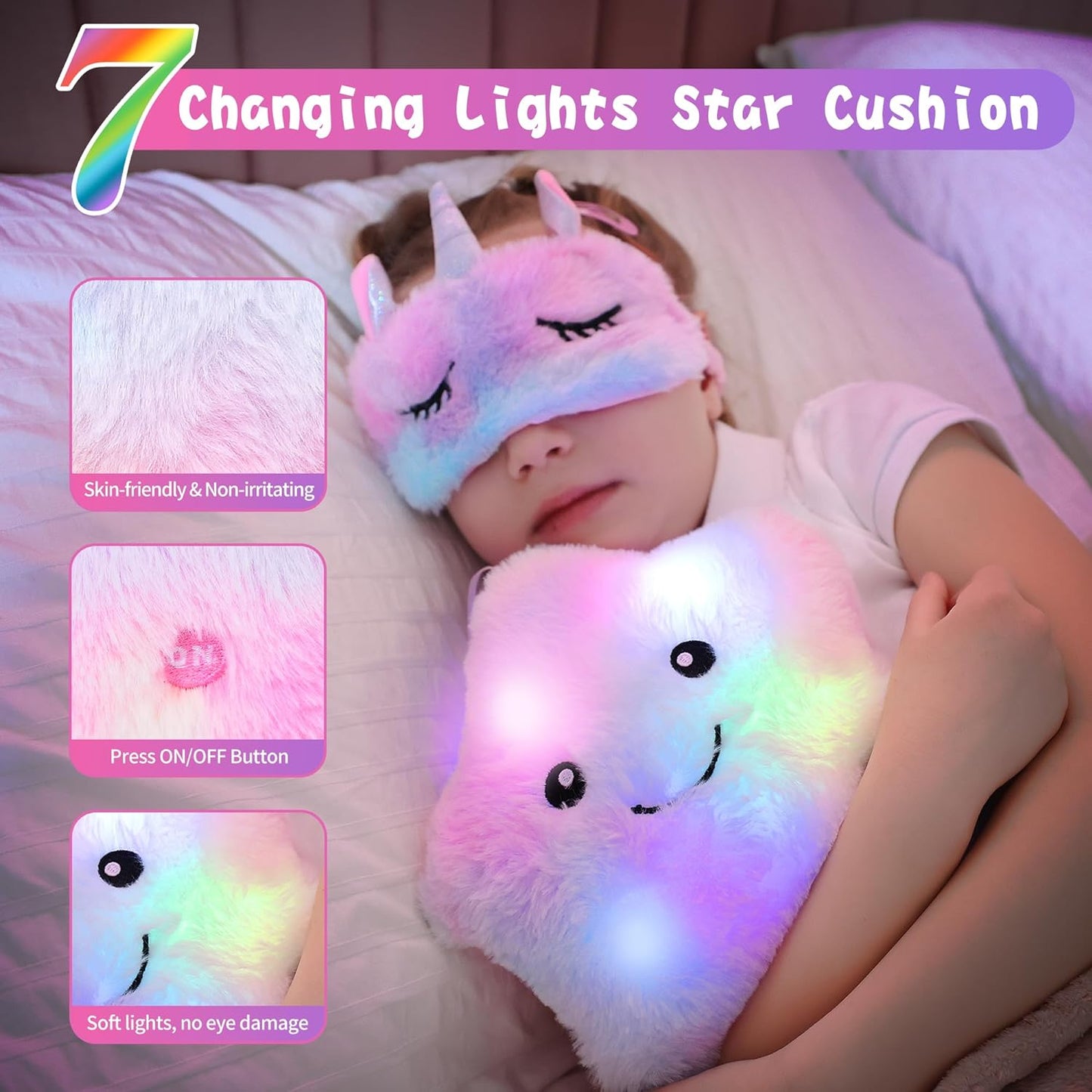 Cherry Tale Mermaid Toys Gifts for Girls 4-6 7 8 9 10 Years Old, Girls Birthday Gifts Set with Light Up Star Pillow Diary Plush DIY Water Bottle Kits, for Daughter Niece Christmas Nirvana Guru