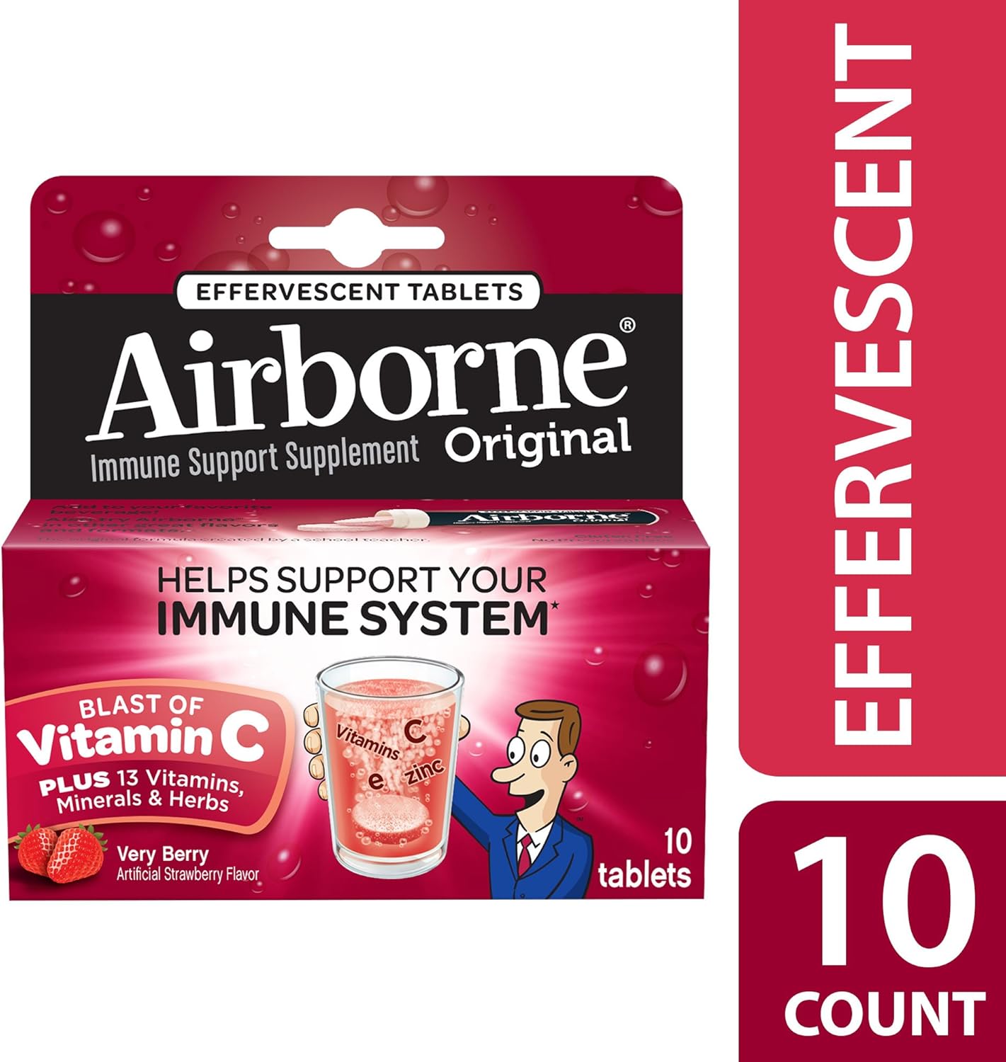 Airborne Immune Support Supplement, Very Berry, 10 Count Nirvana Guru