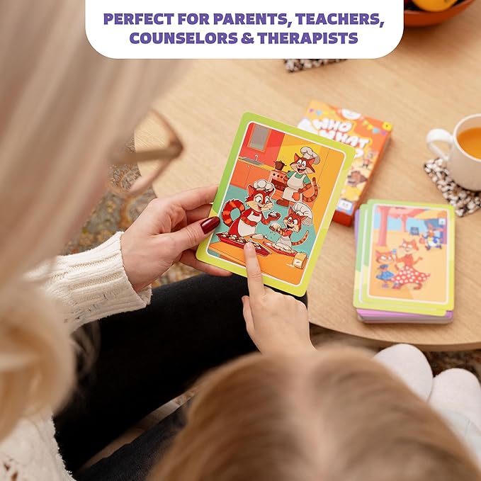 Who What Why Conversation Cards for Kids – Learning Materials for Social Skills, Emotional Intelligence & Critical Thinking – Speech Therapy Resources, Articulation & Sequencing Card Game, Ages 4+ nirvanaguru
